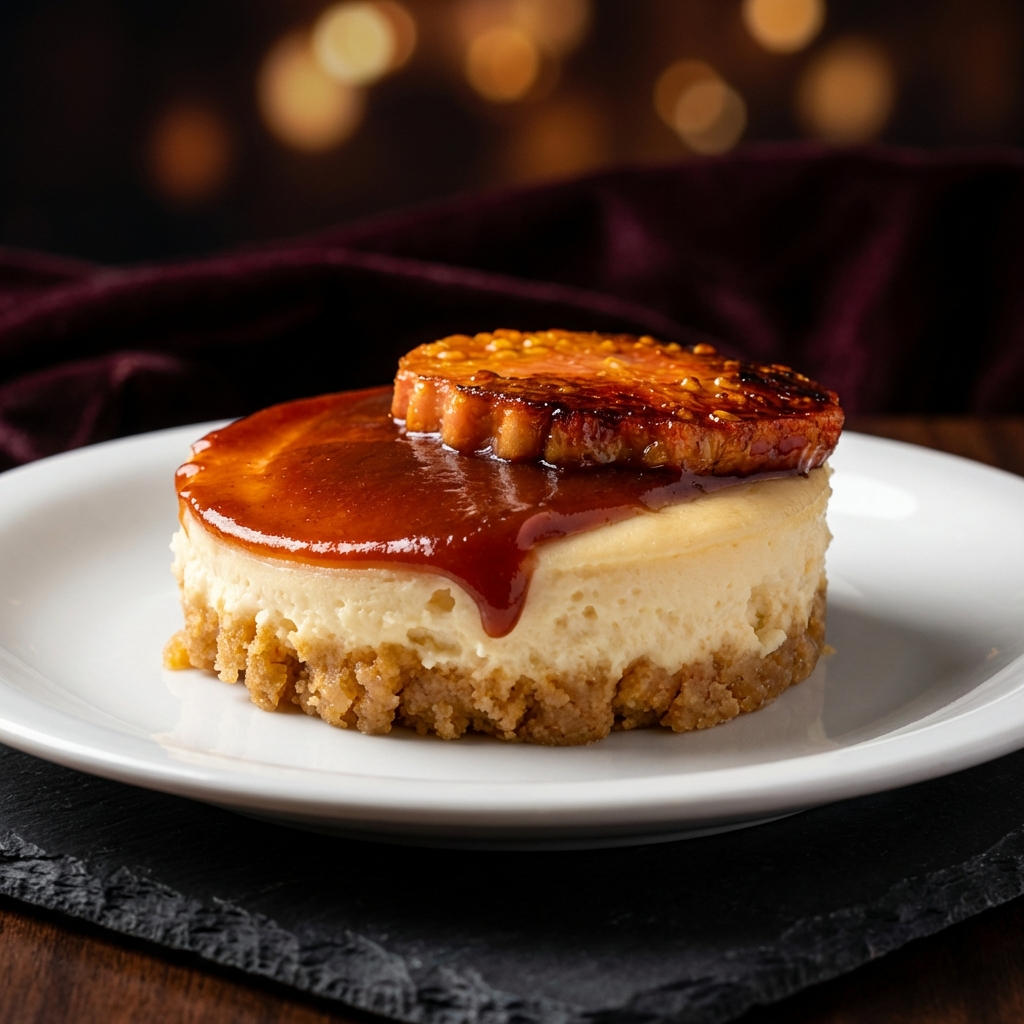 Torta com cobertura de caramelo brûlée